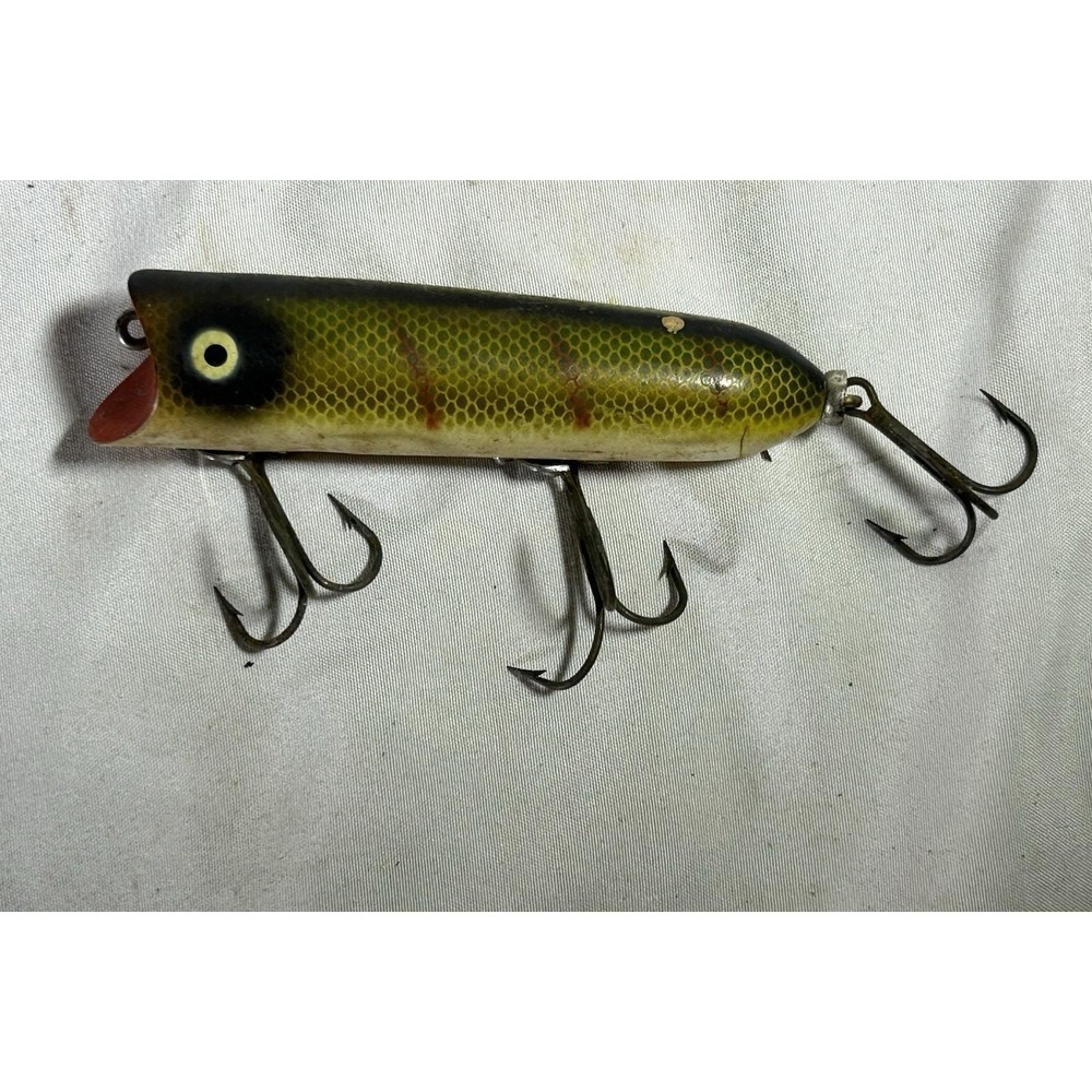 Vintage Heddon Lucky 13 Fishing Lure Fish Collectible Cabin Lodge Decor